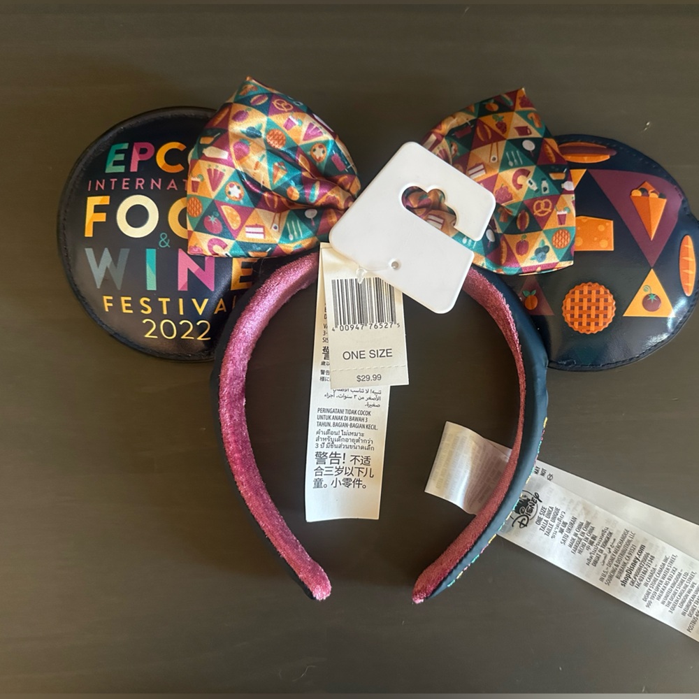 🆕 Disney Parks Epcot International Food & Wine Festival 2022 Minnie Ears 🍷🥨✨